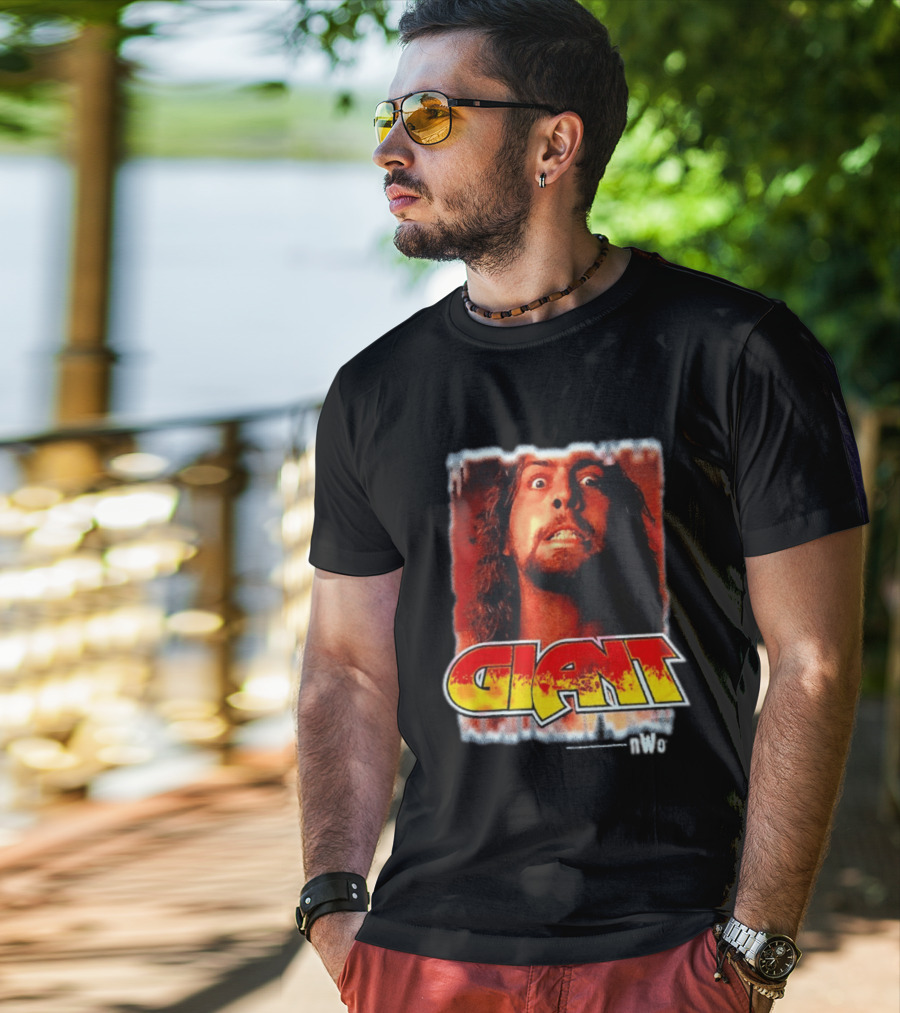 Andre Giant NWo Wrestling Iconic Giant Text And Intense T-Shirt