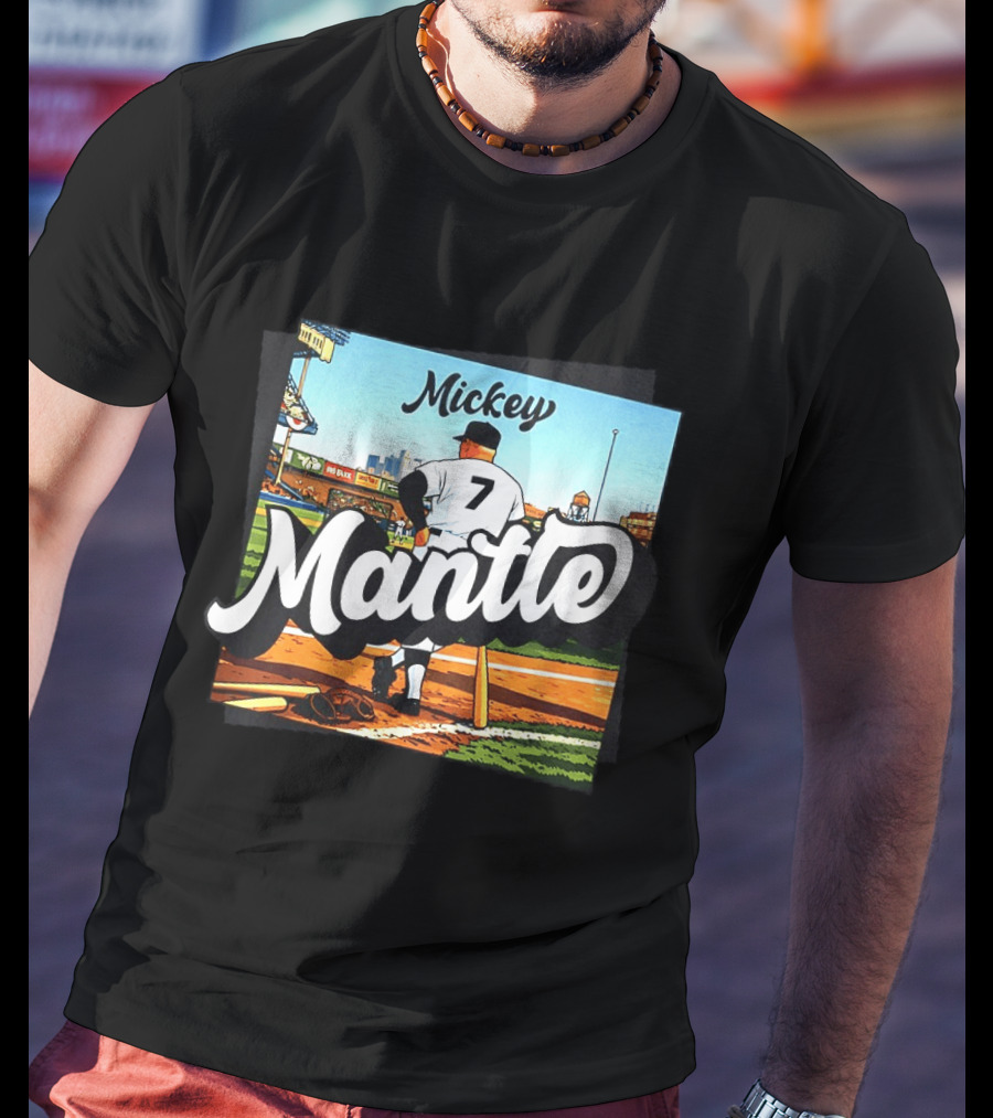 Mickey Mantle New York Yankees Baseball Stadium Number 7 T-Shirt
