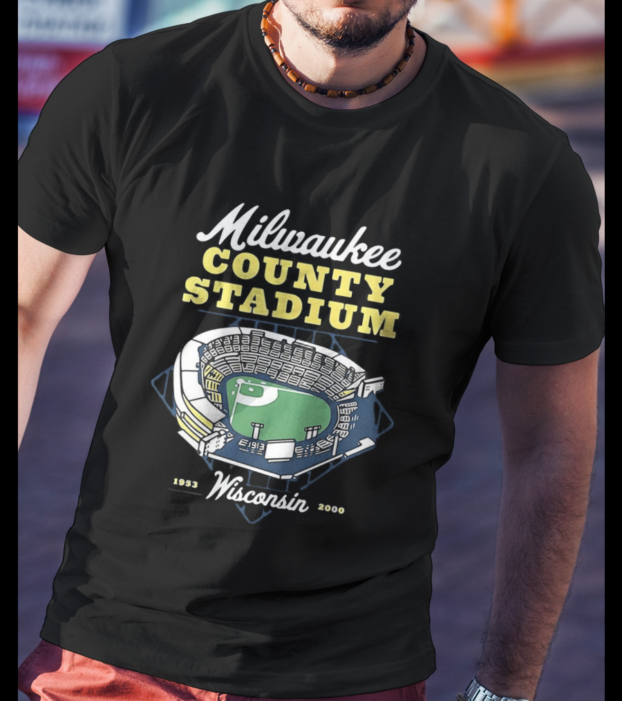 Milwaukee County Stadium Wisconsin 1953 2000 Baseball Memories T-Shirt