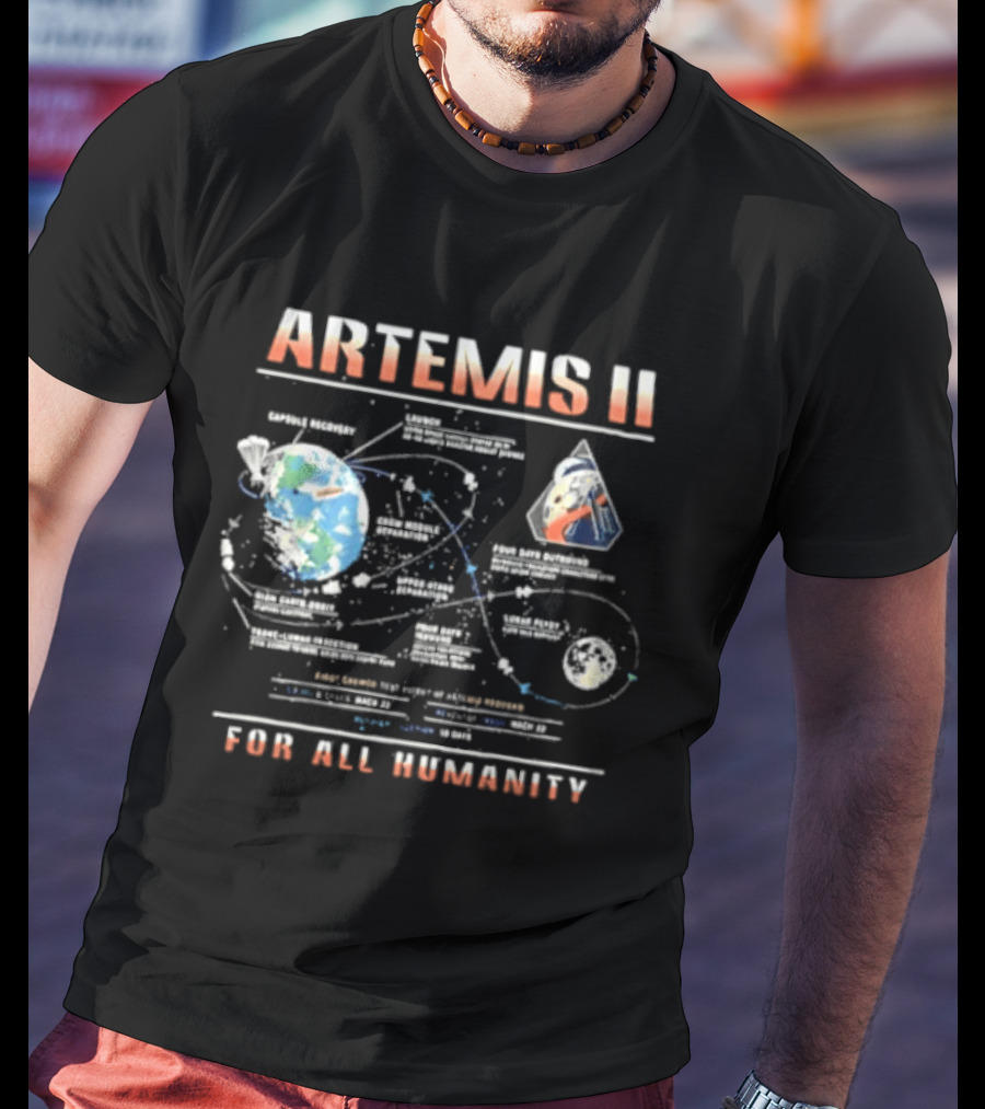 Artemis II Earth Lunar Missions For All Humanity T-Shirt