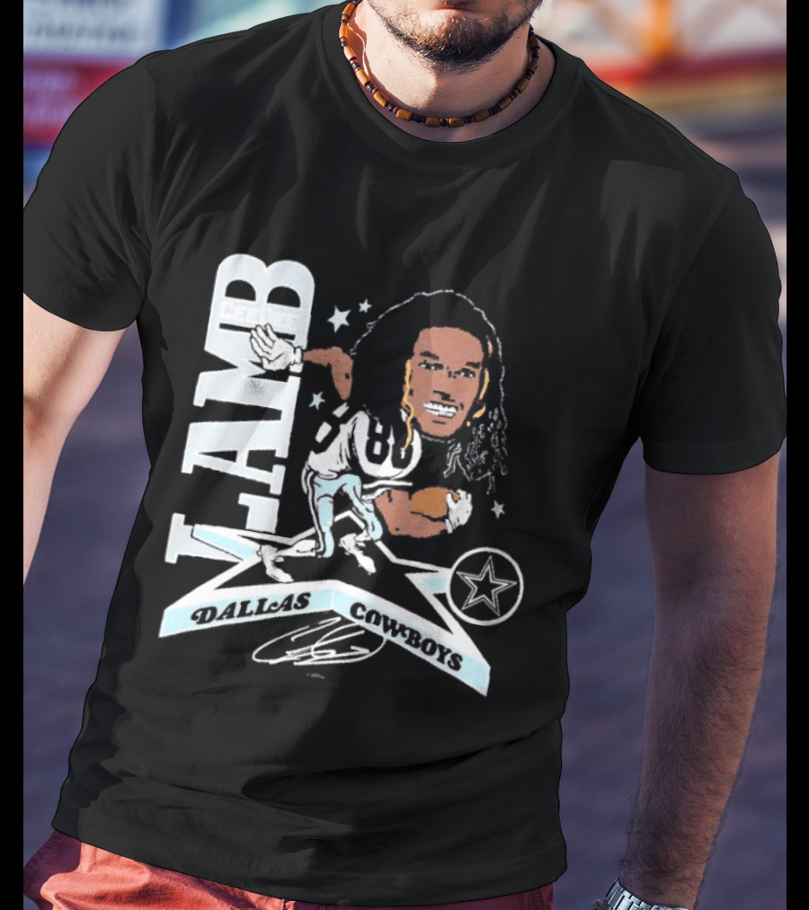 CeeDee Lamb Dallas Cowboys Star Caricature T-Shirt