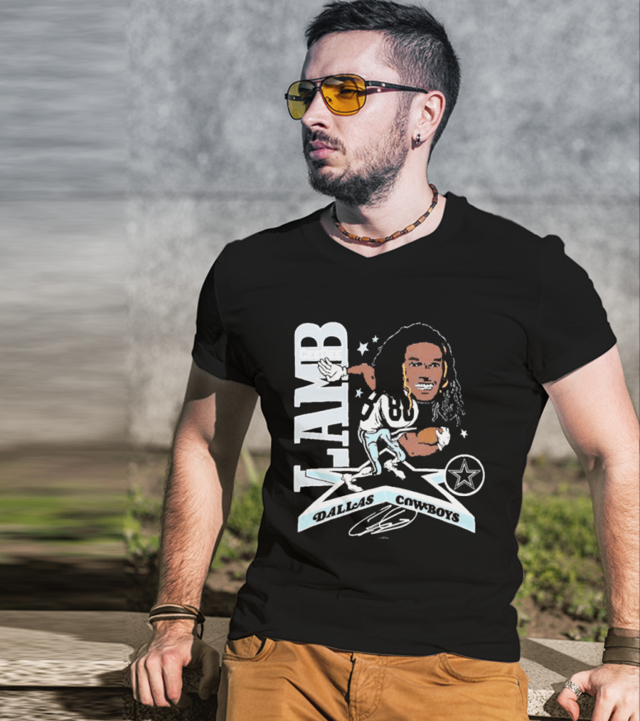 CeeDee Lamb Dallas Cowboys Star Caricature T-Shirt