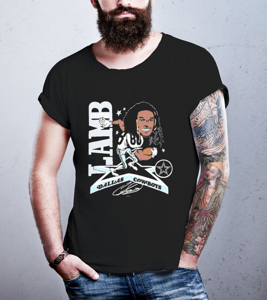 CeeDee Lamb Dallas Cowboys Star Caricature T-Shirt