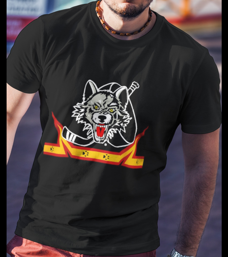 Chicago Wolves 2002 Throwback Hockey Wolfhead T-Shirt