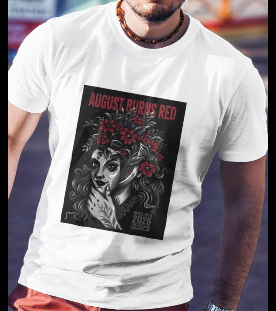 August Burns Red Concert April 10 2026 The Palladium Worcester MA Floral Headpiece T-Shirt