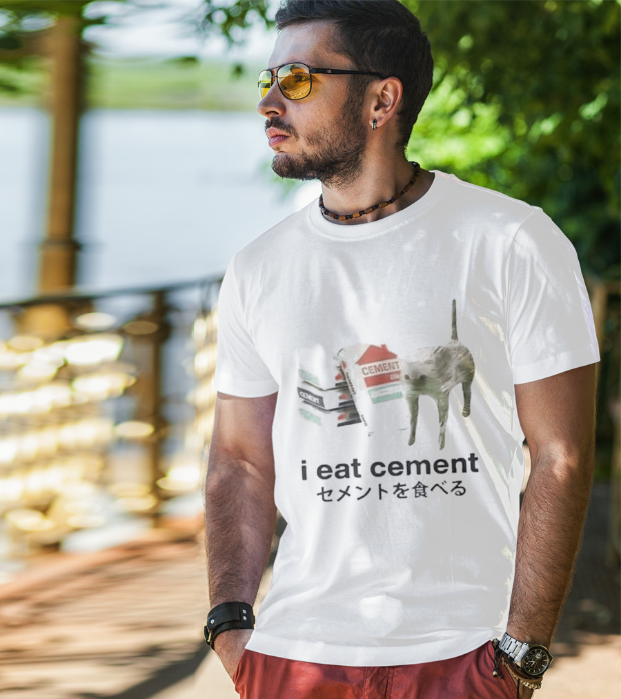 I Eat Cement Meme Cat T-Shirt