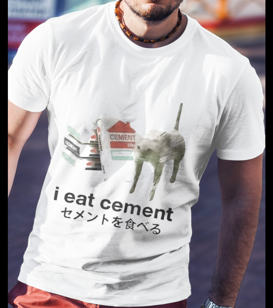 I Eat Cement Meme Cat T-Shirt