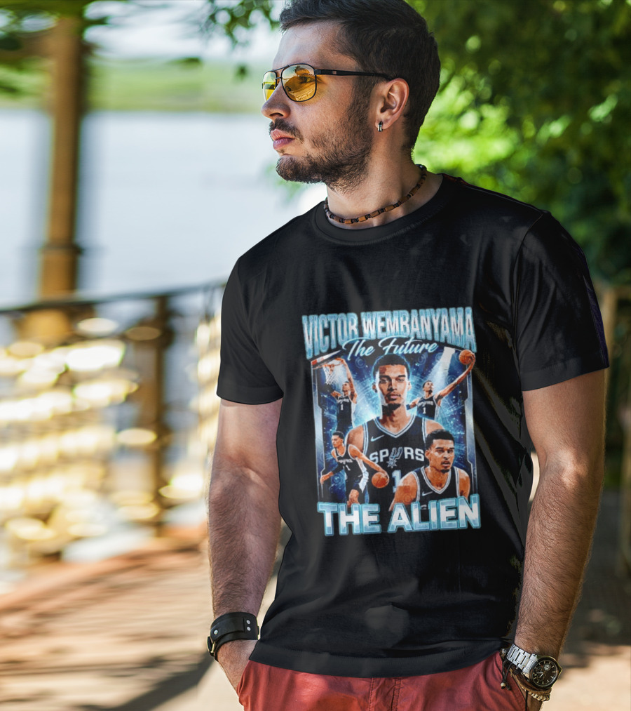 Victor Wembanyama The Future San Antonio Spurs The Alien Basketball Collage T-Shirt