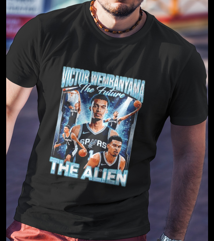 Victor Wembanyama The Future San Antonio Spurs The Alien Basketball Collage T-Shirt