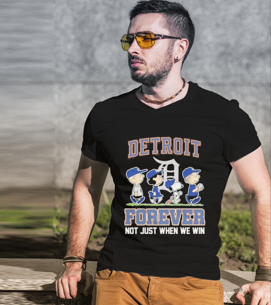 Detroit Peanuts Characters Forever Not Just When We Win T-Shirt
