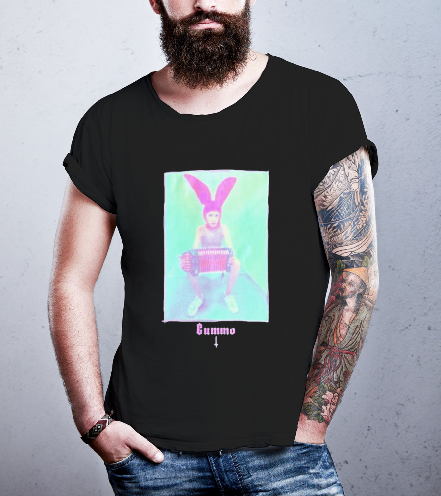 Gummo Bunny With Accordion And Pink Ears T-Shirt