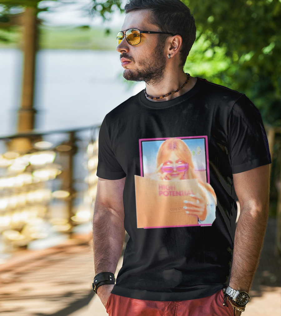 High Potential Confident Woman In Sunglasses Reading Document T-Shirt