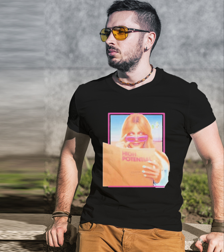 High Potential Confident Woman In Sunglasses Reading Document T-Shirt
