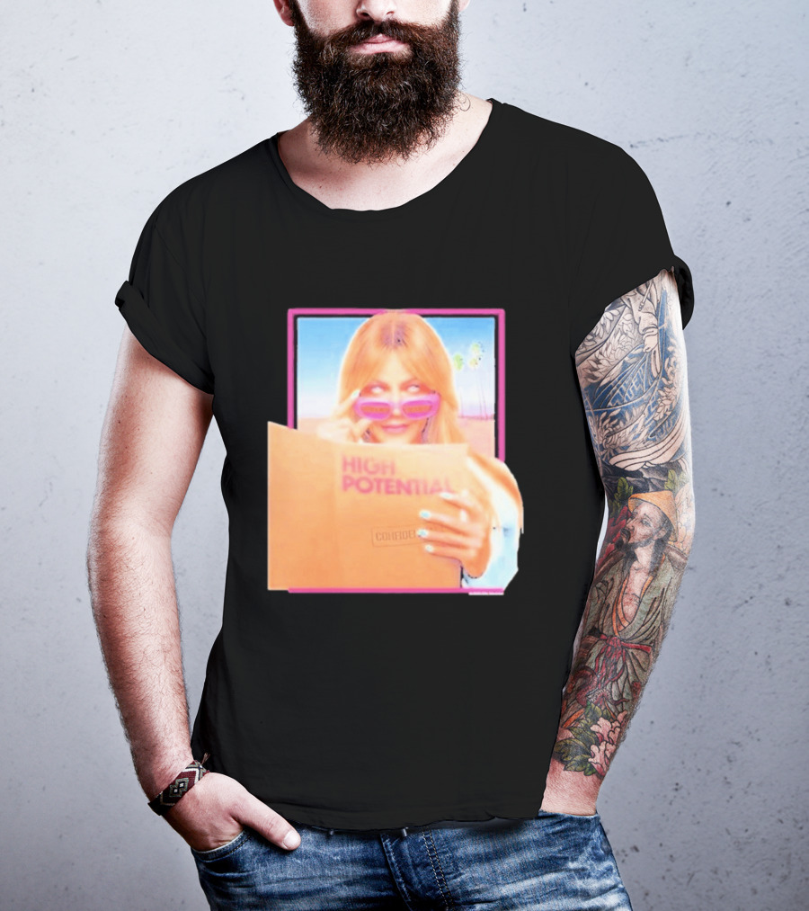 High Potential Confident Woman In Sunglasses Reading Document T-Shirt