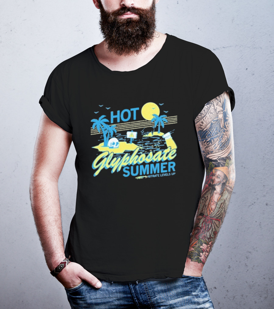 HOT Glyphosate Summer Saturate Levels Up Tropical Island Vibes T-Shirt