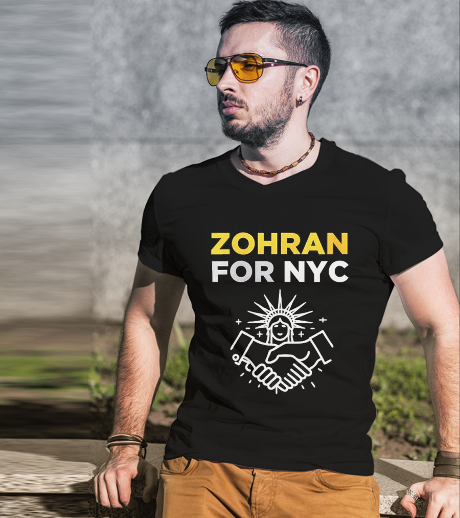 Zohran For NYC Mayor Statue Of Liberty Handshake T-Shirt