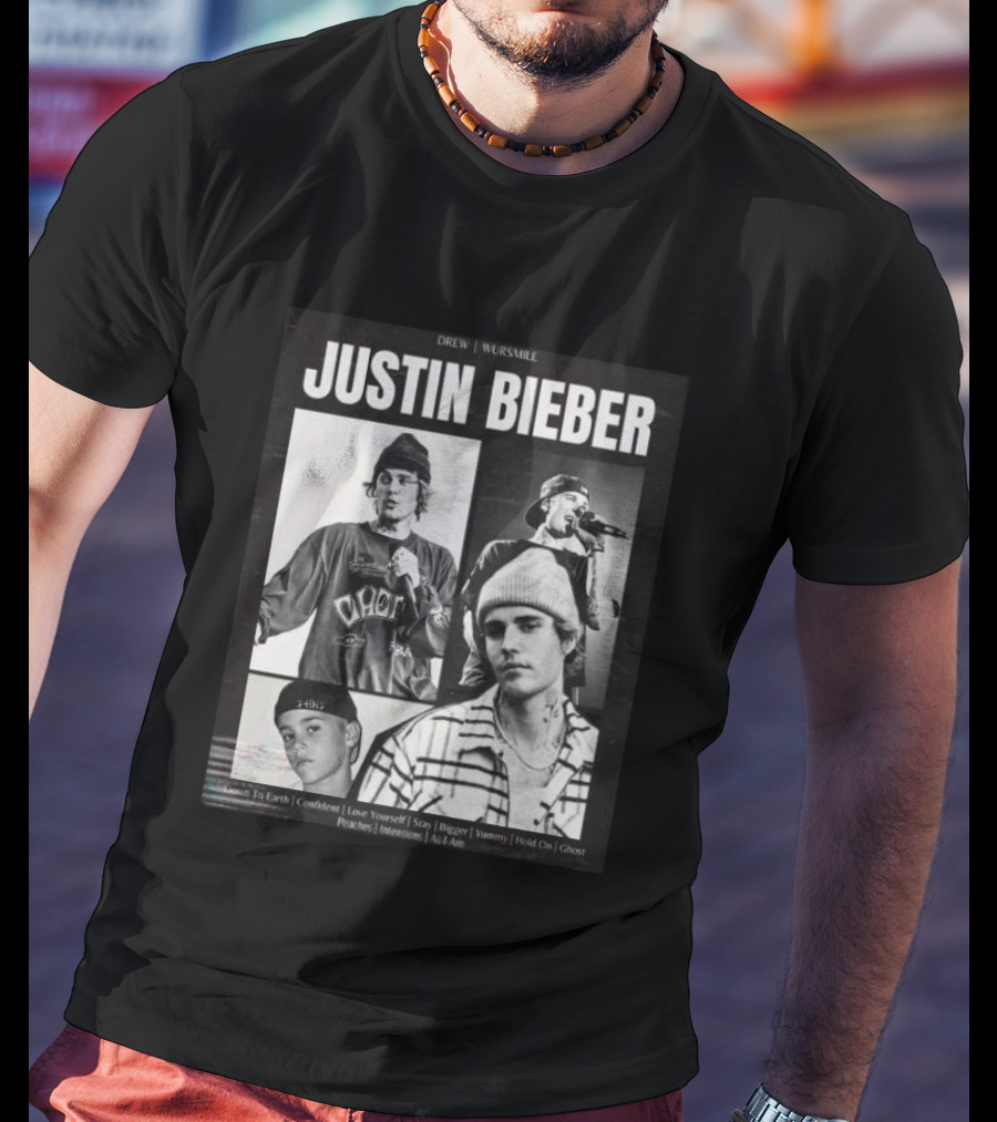 Justin Bieber Drew House Wursweile Greatest Hits Love Yourself Yummy Hold On T-Shirt