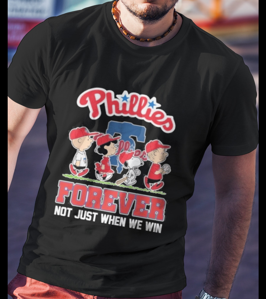 Philadelphia Phillies Peanuts Collaboration Abbey Road Forever Not Just When We Win T-Shirt