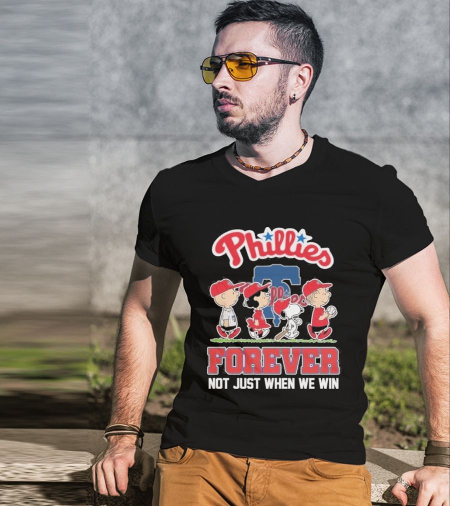 Philadelphia Phillies Peanuts Collaboration Abbey Road Forever Not Just When We Win T-Shirt