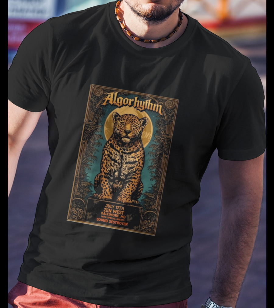 Algorhythm July 17th Zen West Baltimore MD Sound Destroyer Jaguar T-Shirt