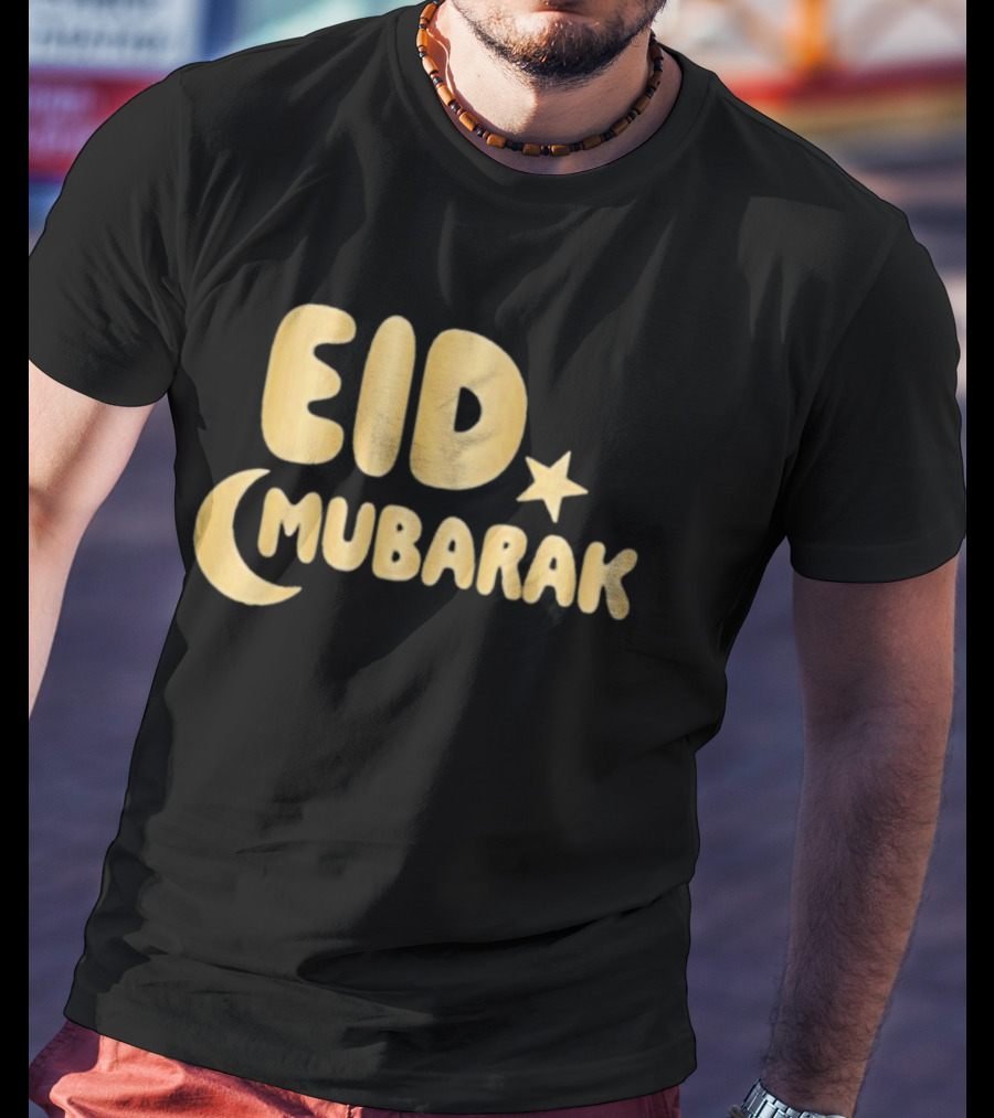 Eid Mubarak Crescent Moon And Star T-Shirt