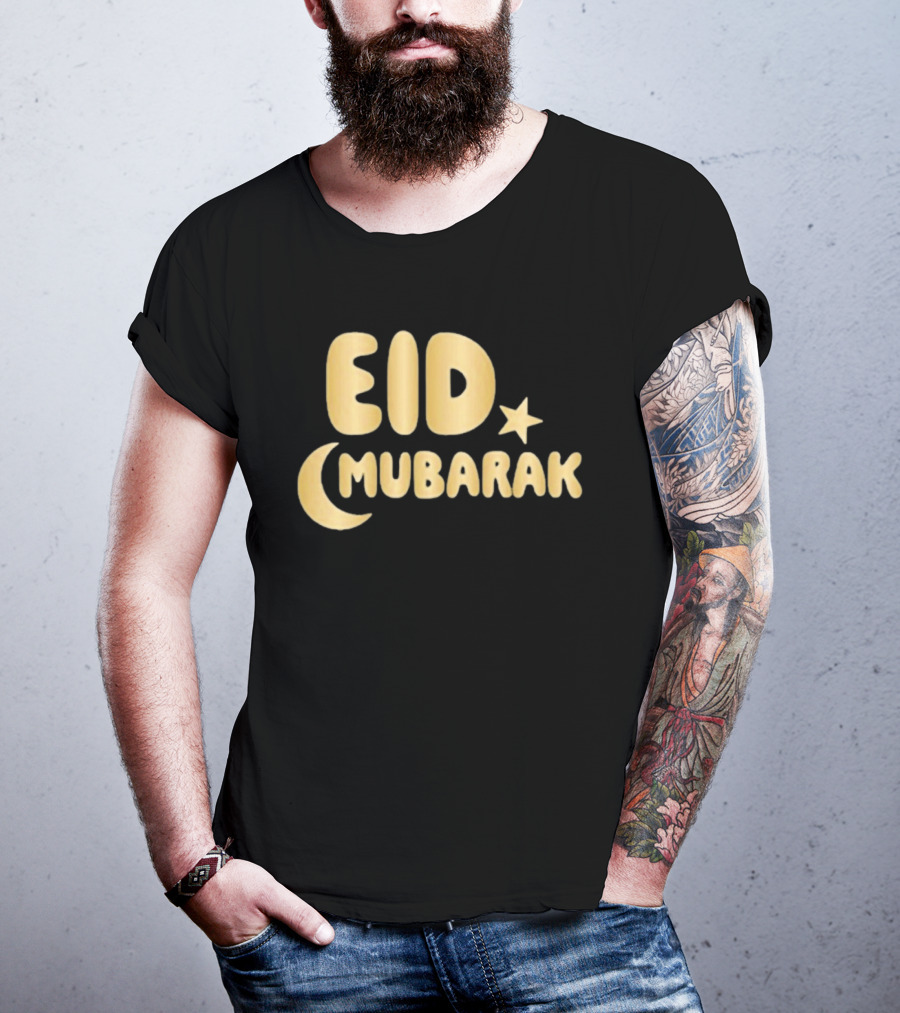Eid Mubarak Crescent Moon And Star T-Shirt