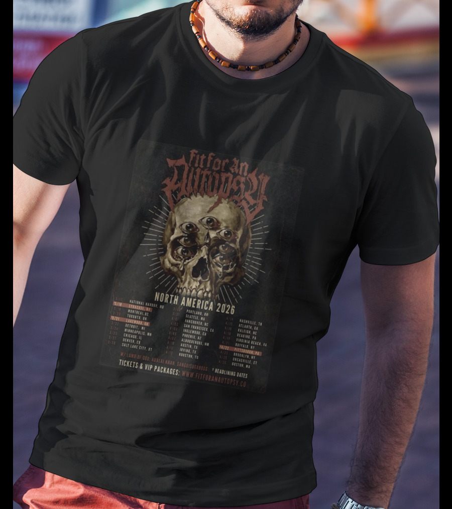 Fit For An Autopsy North America 2026 Tour Dates With Skull T-Shirt