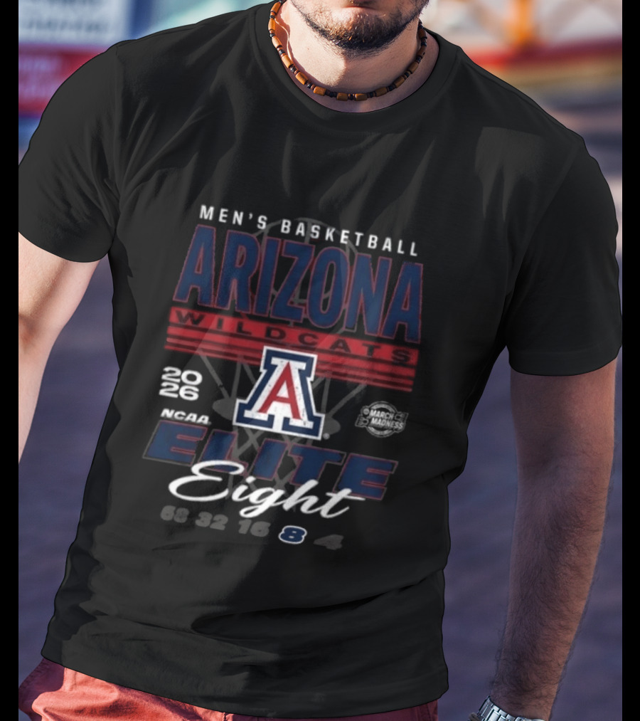Arizona Wildcats Men's Basketball NCAA Elite Eight 2026 T-Shirt