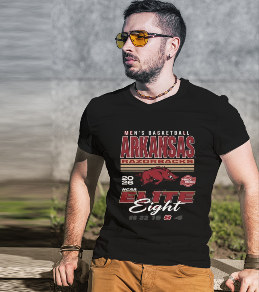 Arkansas Razorbacks Men's Basketball 2026 NCAA March Madness Elite Eight Bound T-Shirt