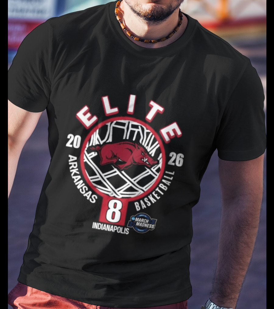 Arkansas Razorbacks Elite Eight 2026 Indianapolis Basketball March Madness T-Shirt