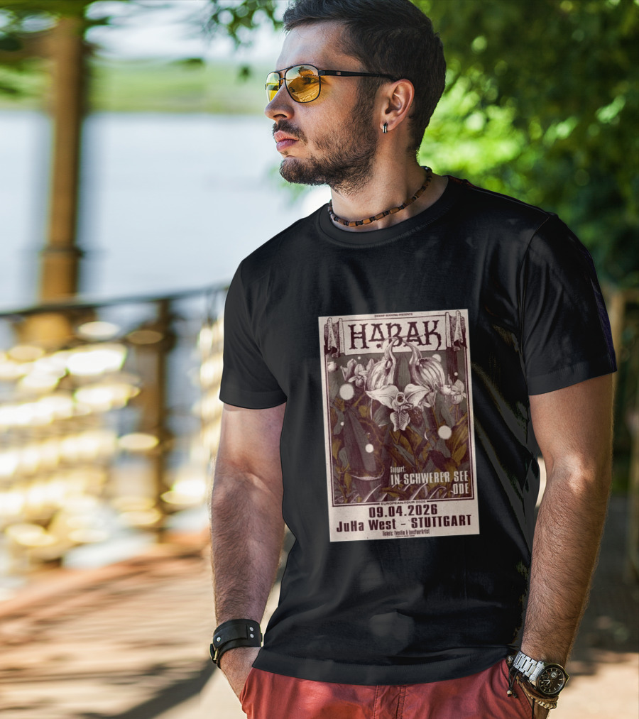 Swamp Booking Presents Habak European Tour 2026 JuHa West Stuttgart Apr 9 In Schwerer See Ode Support T-Shirt