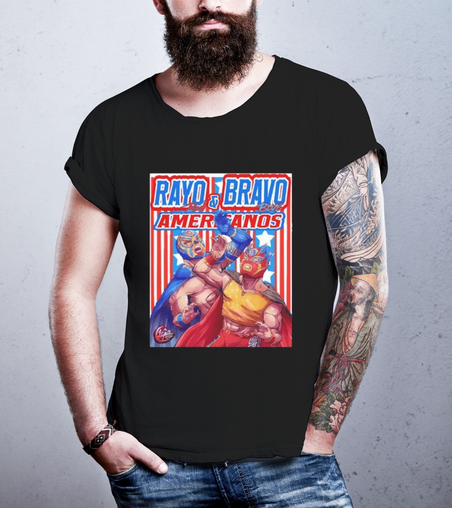 Rayo And Bravo Red Blue Americanos Wrestling Fan Favorite T-Shirt