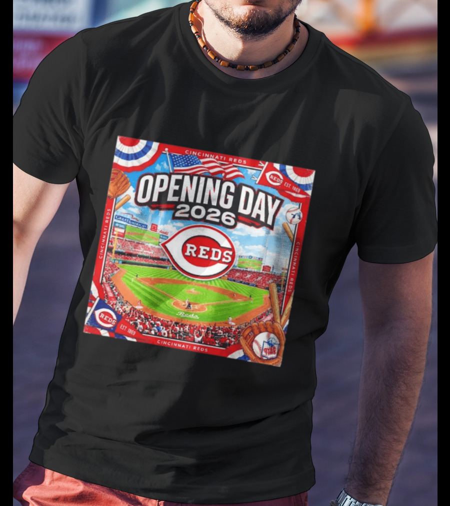Cincinnati Reds Opening Day 2026 Great American Ball Park Baseball Celebration T-Shirt