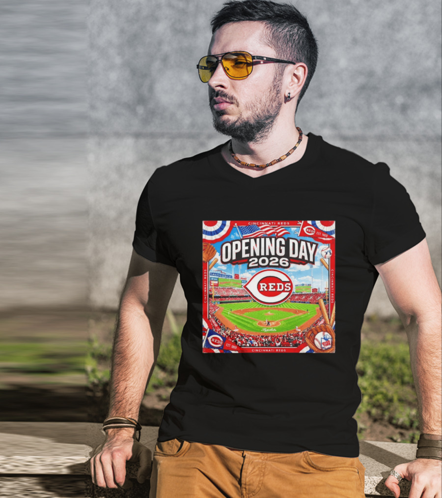 Cincinnati Reds Opening Day 2026 Great American Ball Park Baseball Celebration T-Shirt