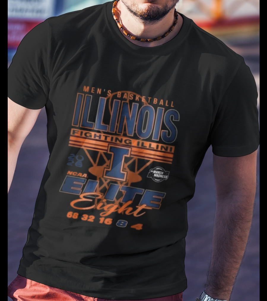Illinois Fighting Illini 2026 NCAA Men's Basketball March Madness Elite Eight Bound T-Shirt