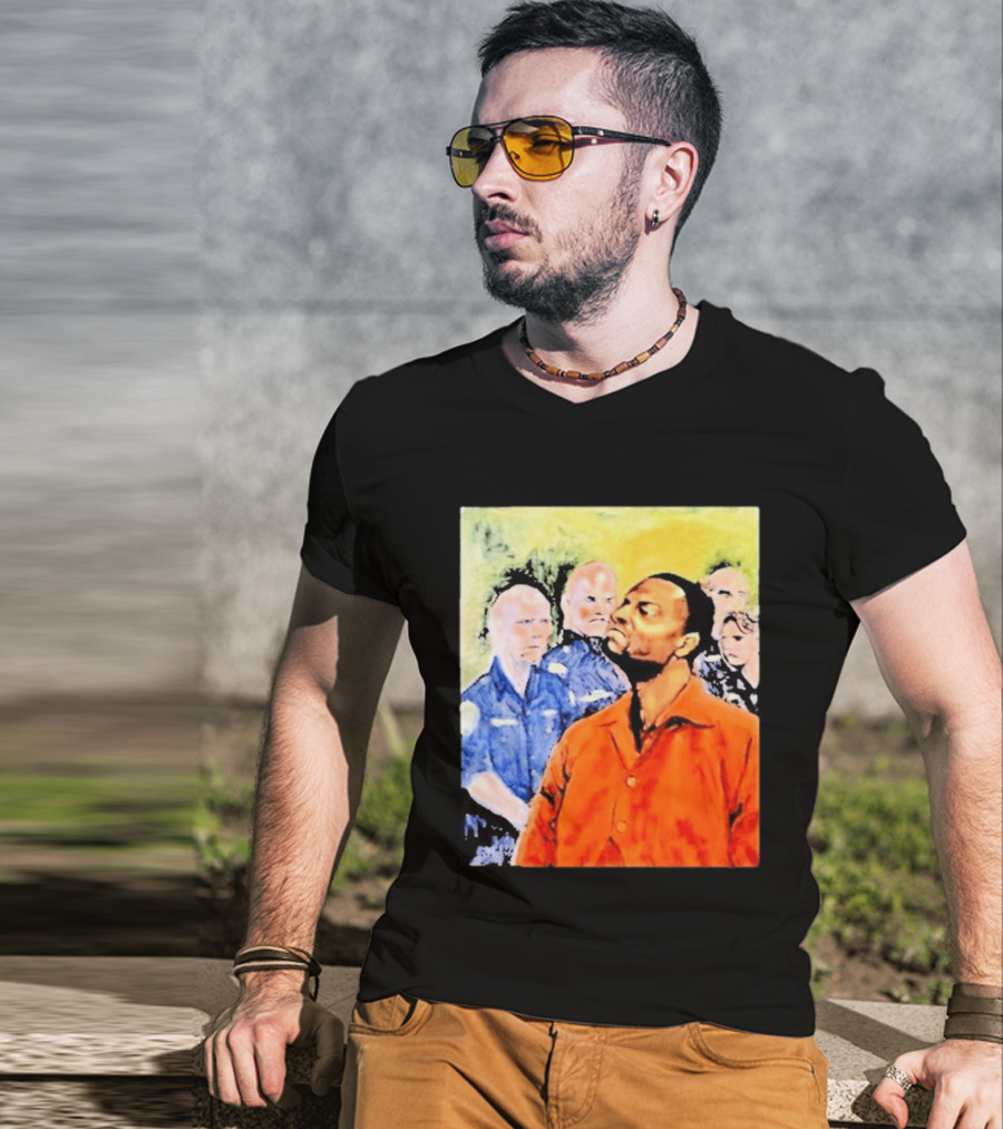 Rodney Hilton Jr Cloutfishing Artwork With Police Officers T-Shirt