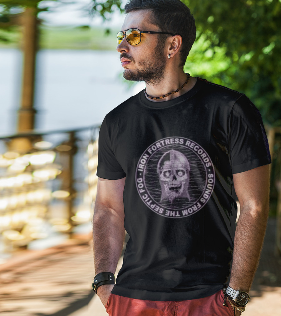 Iron Fortress Records Sounds From The Septic Fog Skull Helmet T-Shirt