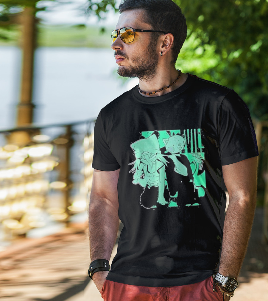 Issbrokie Woke Up In A Bad Mood Glow In The Dark Cat T-Shirt