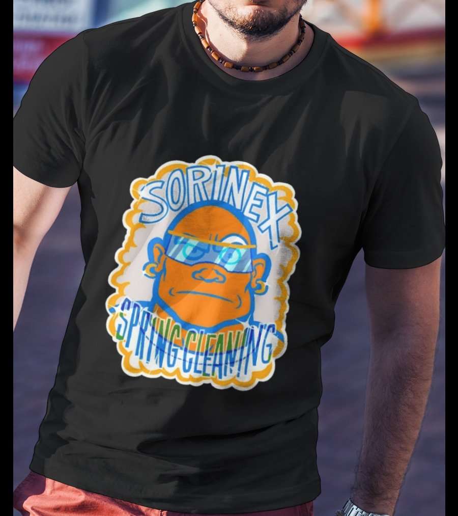 Sorinex Spring Cleaning Blue Orange Bold Character Head T-Shirt