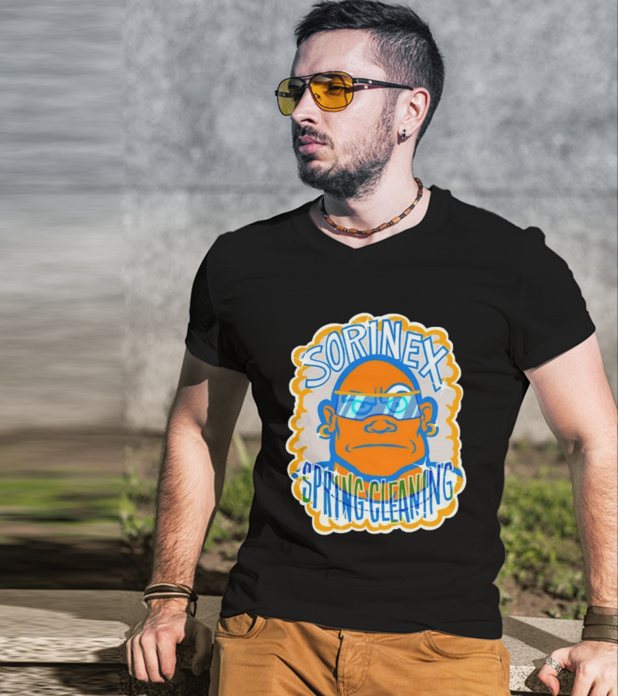Sorinex Spring Cleaning Blue Orange Bold Character Head T-Shirt