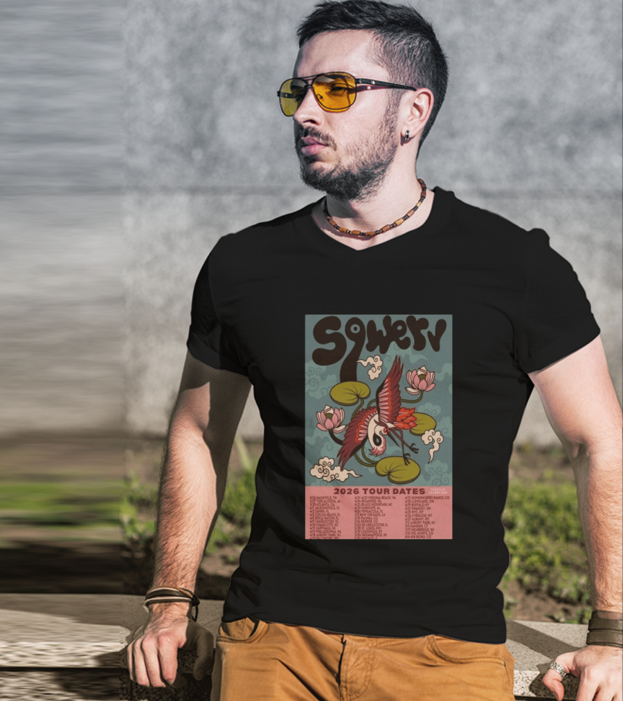 Sqwerv Summer Tour 2026 Crane Lotus Clouds Tour Dates Nashville Tarrytown Jacksonville Chapel Hill Atlanta Eureka Sonoma Santa Barbara T-Shirt