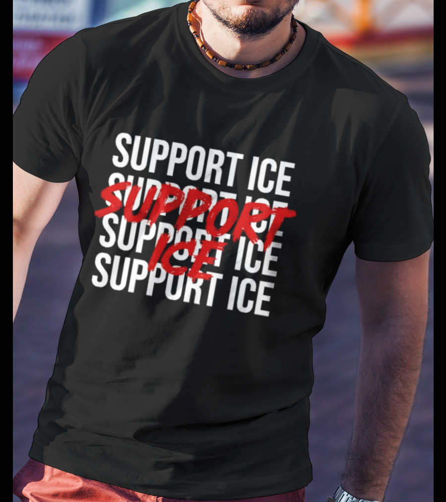 Support Ice Bold Statement Repeated T-Shirt