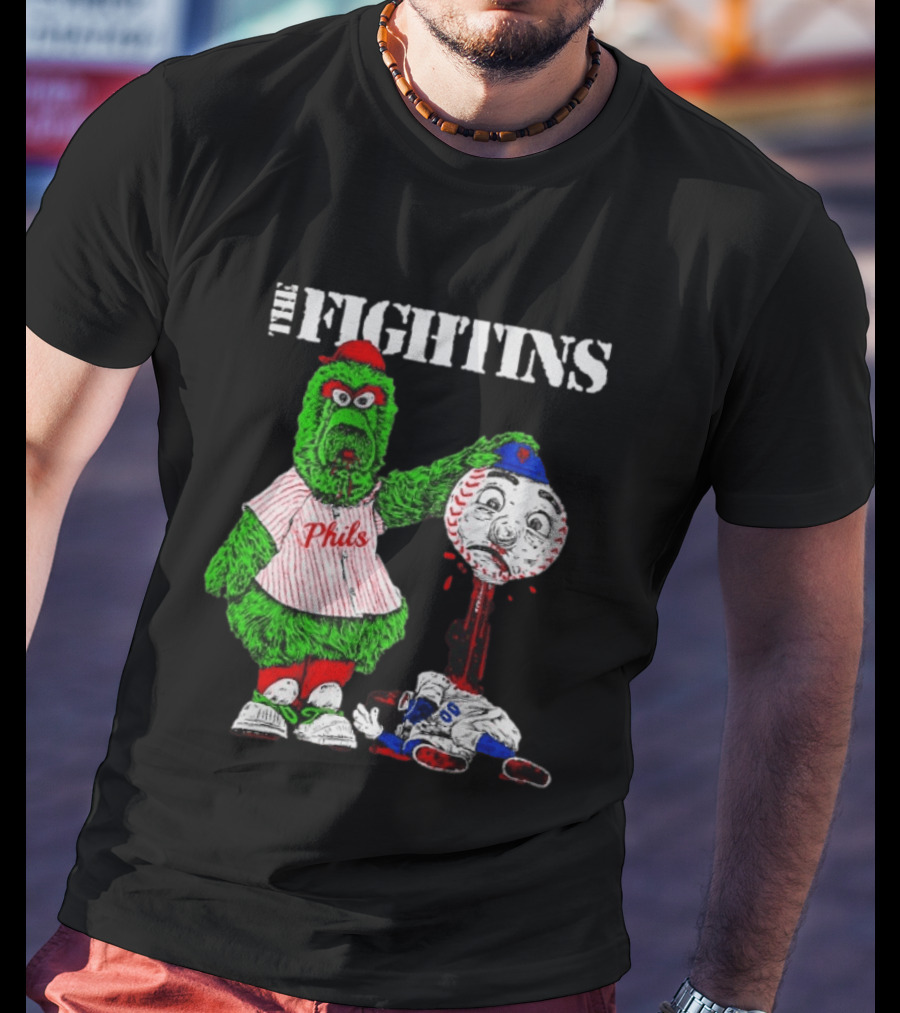 The Fightins Phillie Phanatic Philadelphia Phillies Holding Mr. Met T-Shirt