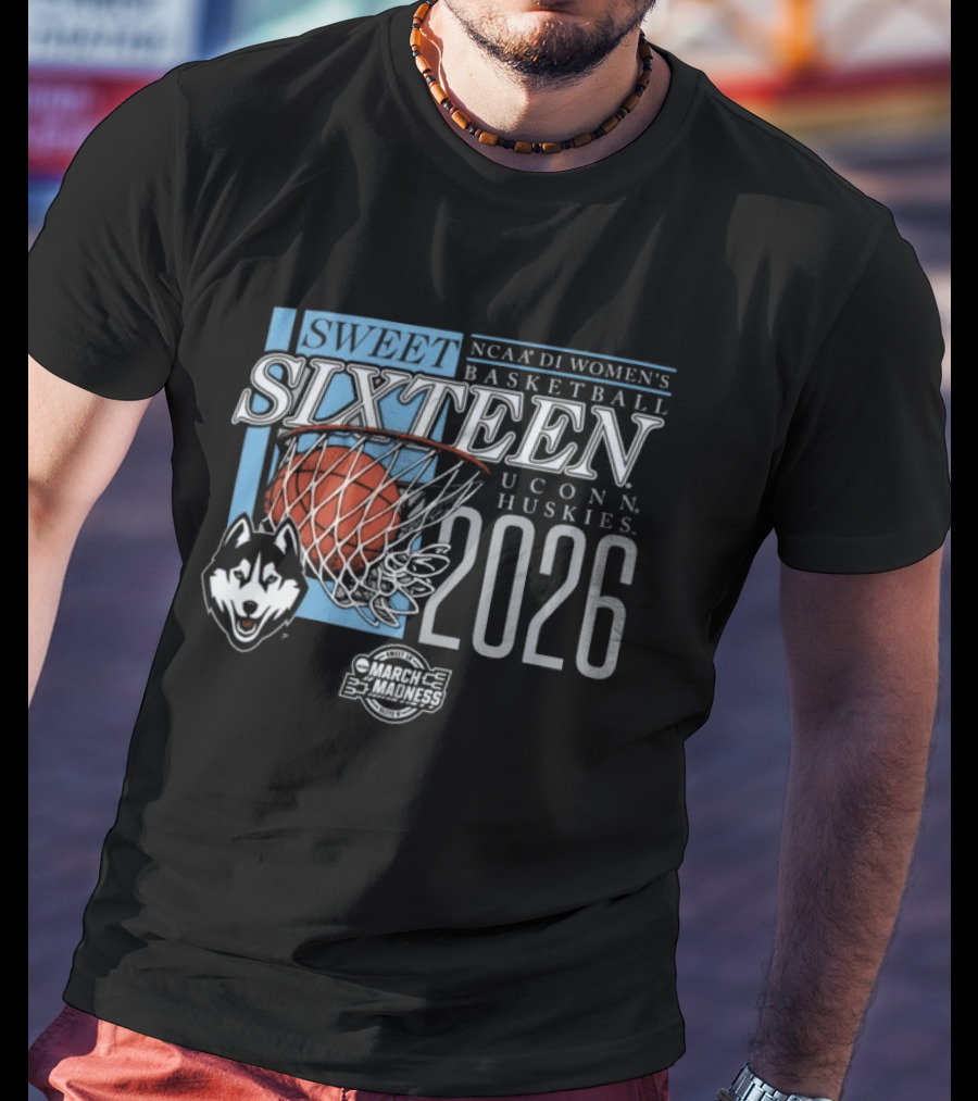 NCAA DI Women's Basketball Sweet Sixteen UConn Huskies 2026 T-Shirt