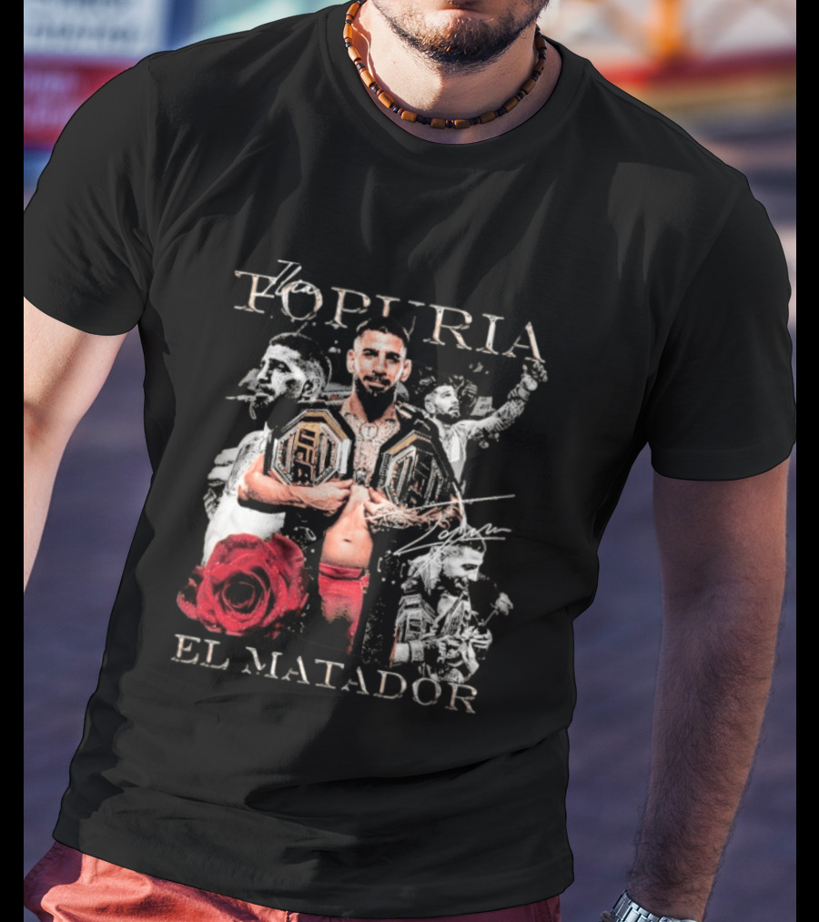 Topuria El Matador Ilia UFC Fighter With Championship Belt Concept T-Shirt