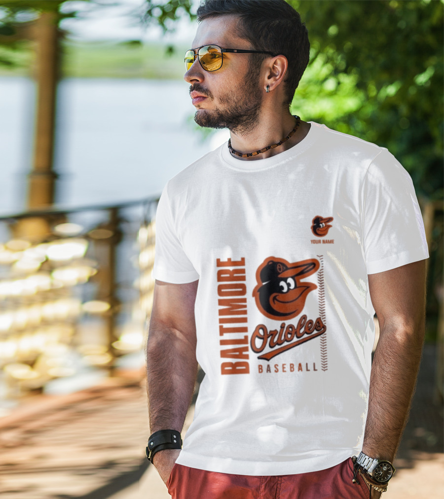 Baltimore Orioles Baseball Team Logo With Mascot Bird T-Shirt