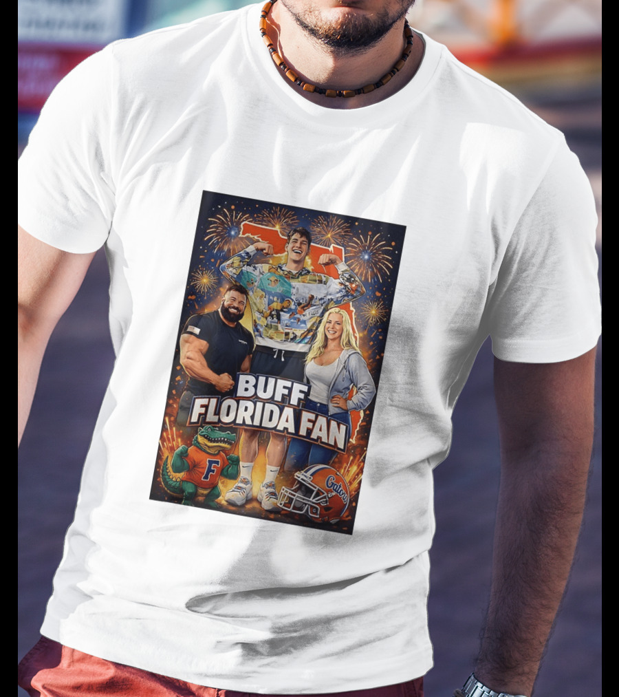 Buff Florida Fan Florida Gators F Mascot Football Helmet Fireworks T-Shirt