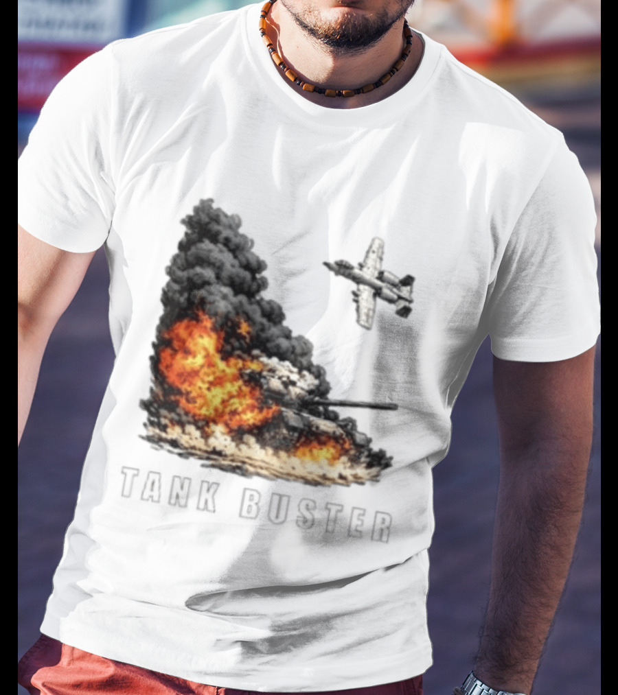 Tank Buster Explosion Fighter Plane Attack T-Shirt