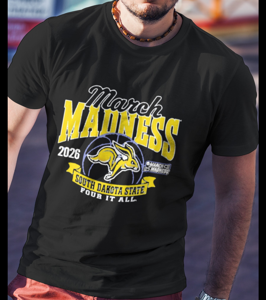 South Dakota State 2026 Jackrabbits March Madness Four It All T-Shirt