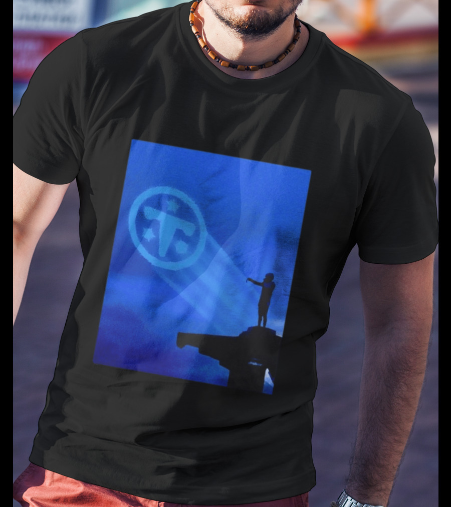 Tennessee Titans Bat Signal Navy Blue Fan Gear T-Shirt
